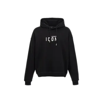 DSQUARED 2 Icon Logo Printed Drawstring Hoodie