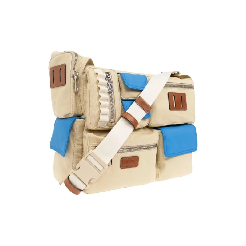 MOSCHINO Cotton Shoulder Bag Men's Sandy Beige-1