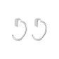 999 Silver 11mm Block Earring Hooks, 1 Pair, Eh-2045.ebB