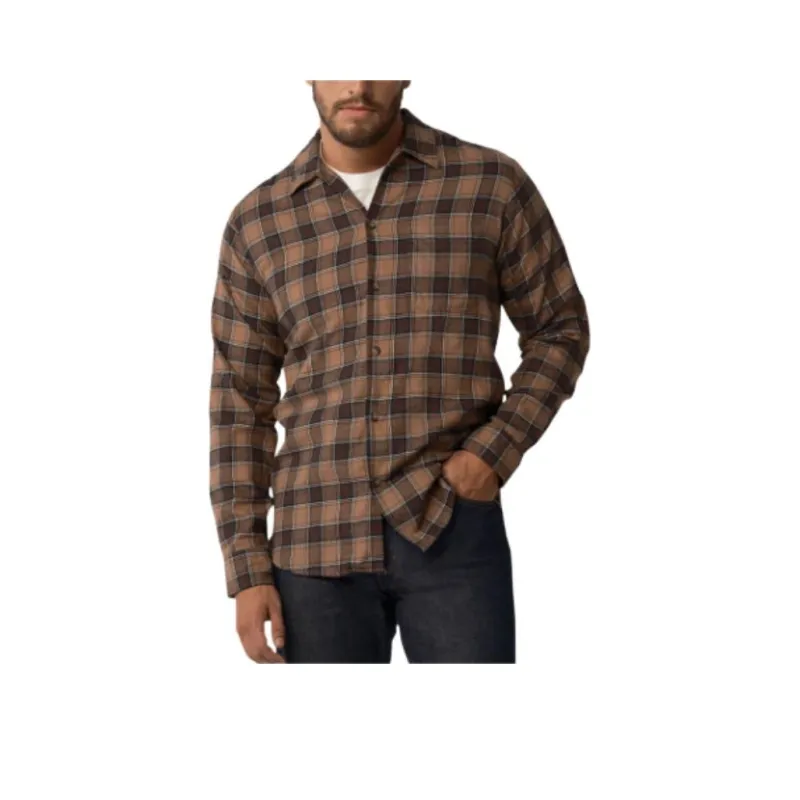 Dickies Shirt Men's Washed Khaki Color And Gray Checkered-0