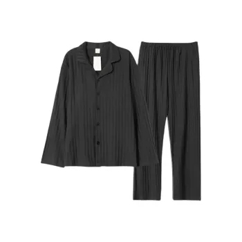 Sleep Pajama Set Men's Black Stripes
