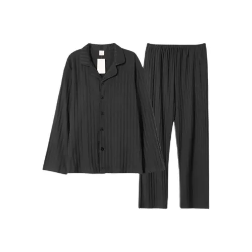 Sleep Pajama Set Men's Black Stripes