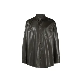 NANUSHKA Long-sleeve Faux-leather Shirt