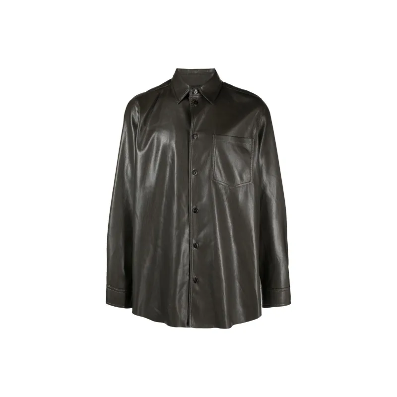 NANUSHKA Long-sleeve Faux-leather Shirt-0