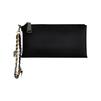 REBECCA MINKOFF Genuine Leather Clutch Women's Black