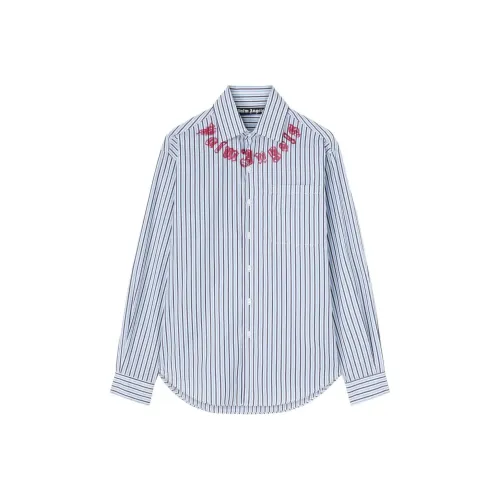 PALM ANGELS Logo Printed Striped Shirt