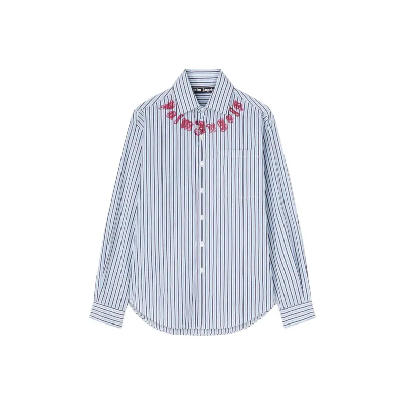 PALM ANGELS Logo Printed Striped Shirt-0