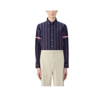 THOM BROWNE Striped Cotton Shirt