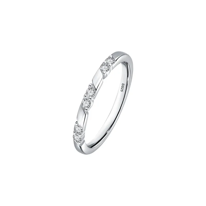 MAGICPOLE 925 Sterling Silver With Zircon Rings Unisex Silver-3