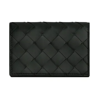 Bottega Veneta Cow Leather Business Card Holder Men's Dark Green