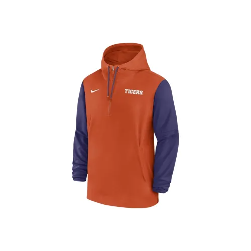 Nike Clemson Tigers Sideline Pre Game Player Men's Nike College 1/2 Zip Hooded Jacket