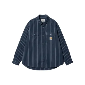 Carhartt WIP Men Camisa Orlean Shirt Blue