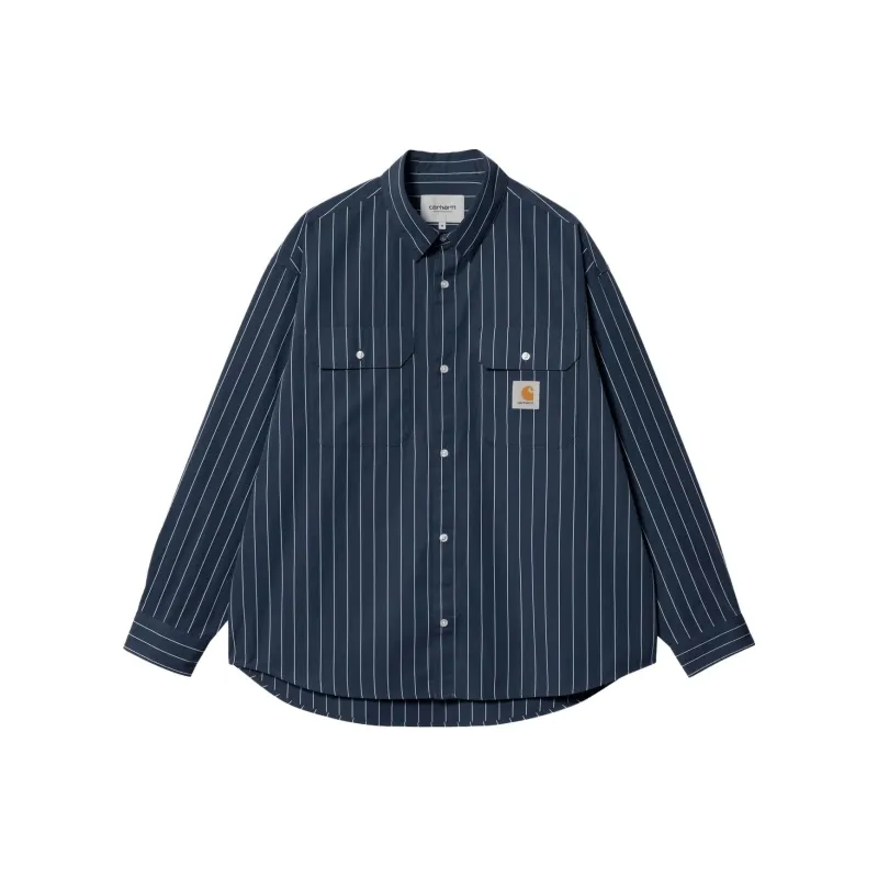 Carhartt WIP Men Camisa Orlean Shirt Blue-0