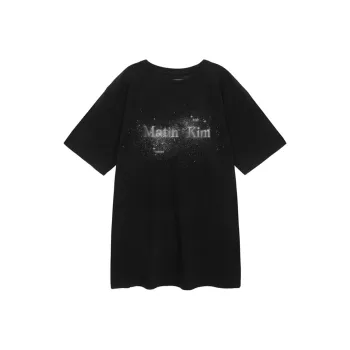 MATIN KIM Drop Shoulder Sleeve T Shirt Men's Black