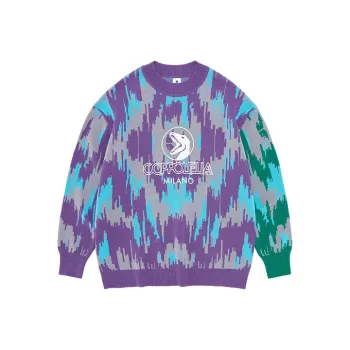 Loose Fit Sweater Unisex Camouflage Purple