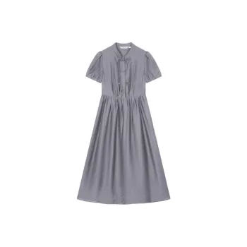Mo Han Yi Mei Short Sleeved Dress Women's Light Gray