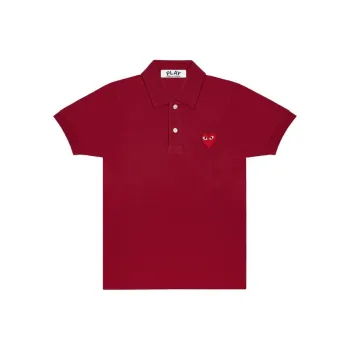 Comme Des Garcons Play Red Emblem Polo