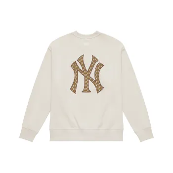 MLB MONOGRAM Collection New York Yankees Crewneck Sweatshirt Unisex Cream