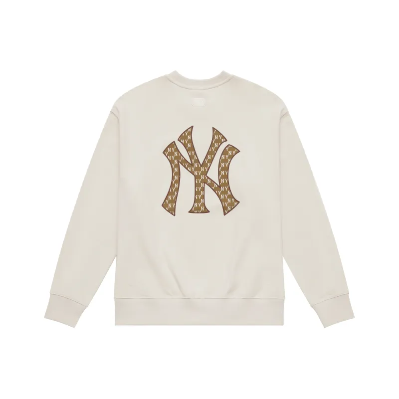 MLB MONOGRAM Collection New York Yankees Crewneck Sweatshirt Unisex Cream-0