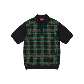 Supreme Plaid Knit S/S Polo