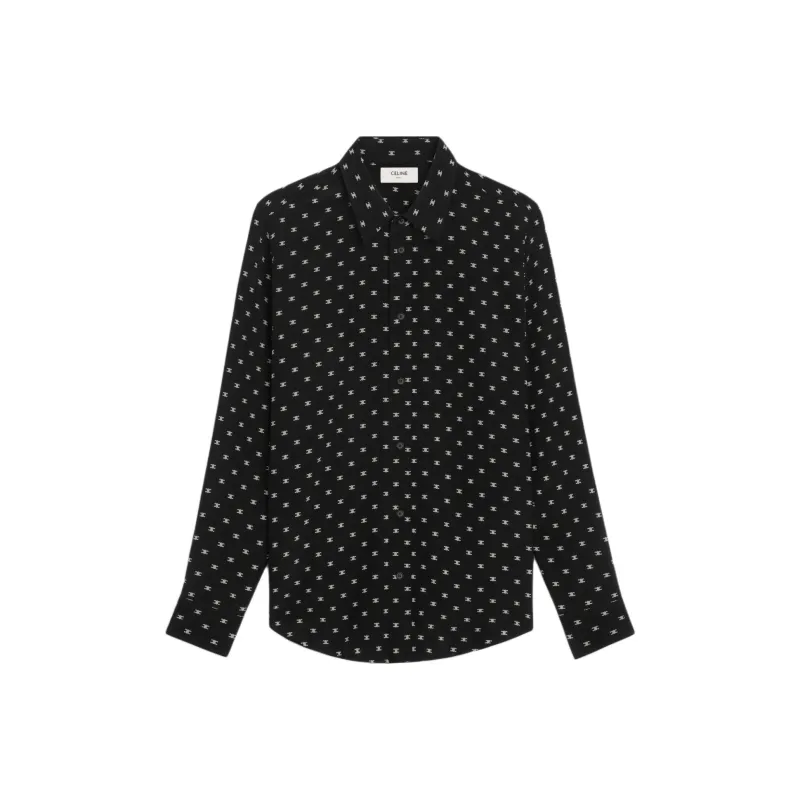 CELINE Loose Shirt In Printed Viscose-0