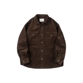 MOBI GARDEN Corduroy Shirt Coat Top Unisex Dark Coffee
