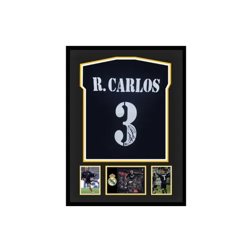 Three For Real Madrid Team Jersey Beckett Official Certification, Deluxe Framing, Outer Frame Approx. 65x85cm Unisex