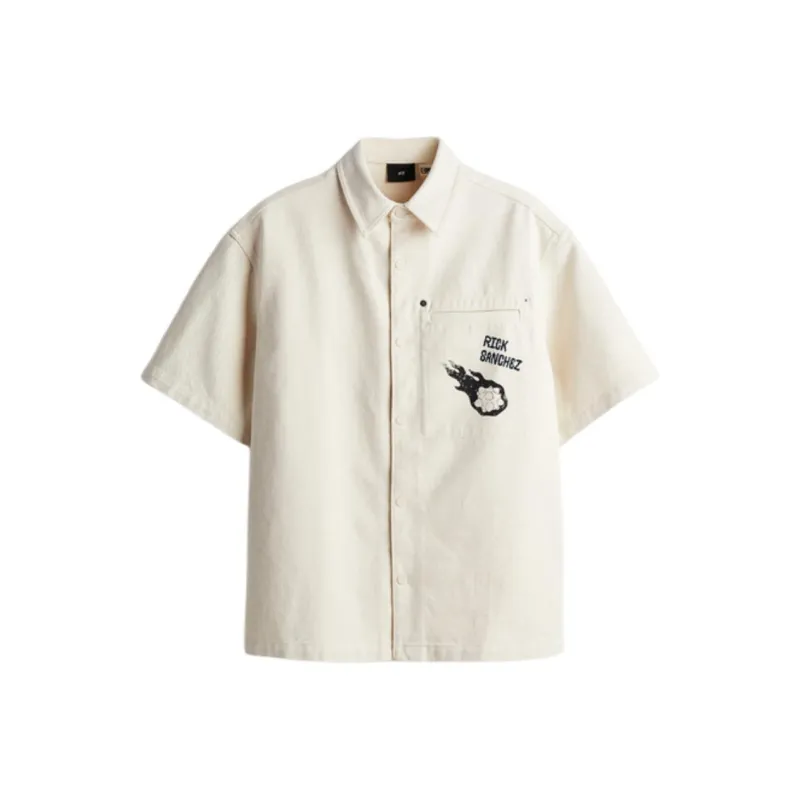 H&M Shirt Men's Cream Color / Rick And Morty-0