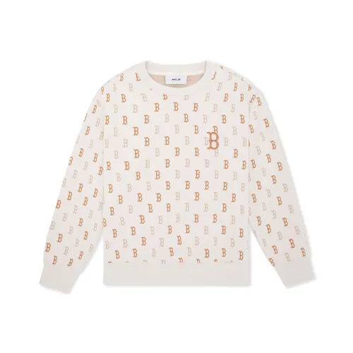 MLB MONOGRAM Collection Boston Red Sox 24FW Crewneck Sweatshirt Unisex Dark Cream