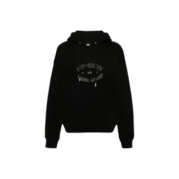 OFF WHITE Logo Printed Drawstring Hoodie