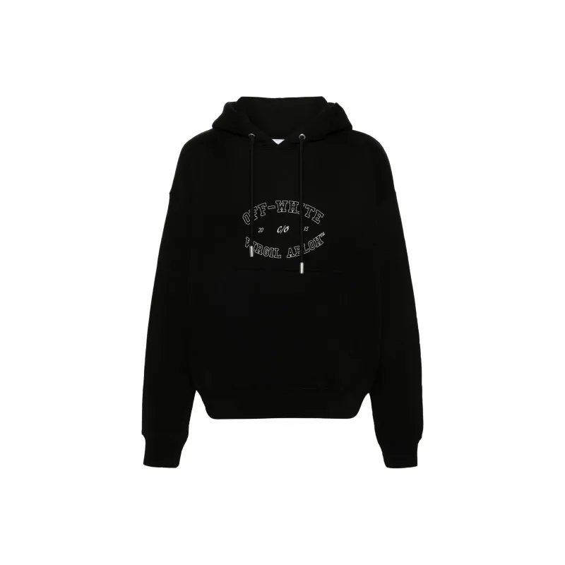 OFF WHITE Logo Printed Drawstring Hoodie-0