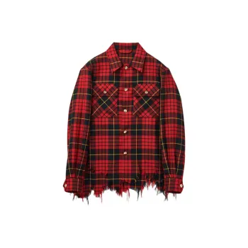 Alexander McQueen Distressed Tartan Overshirt