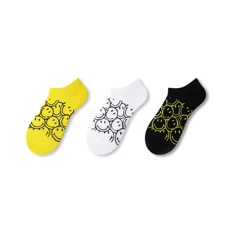 SMILEY No Show Socks Unisex 3 Pack-0