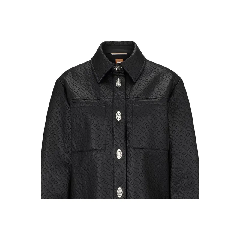 HUGO BOSS Monogram Embossed Button Up Shirt-4