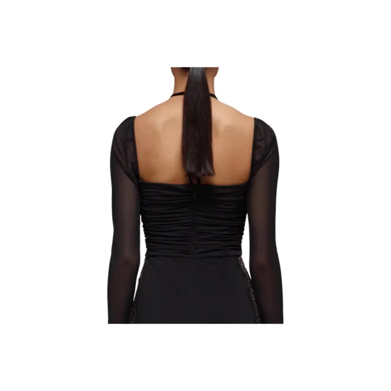 Self portrait Long Sleeved Dresses Women's Black-4