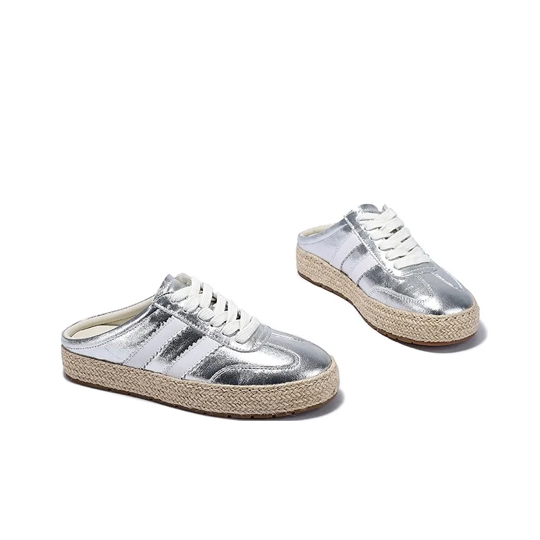 Brut Ros′e Rubber Sole Abrasion Resistant Closed Toe Slippers Women's Silver-2
