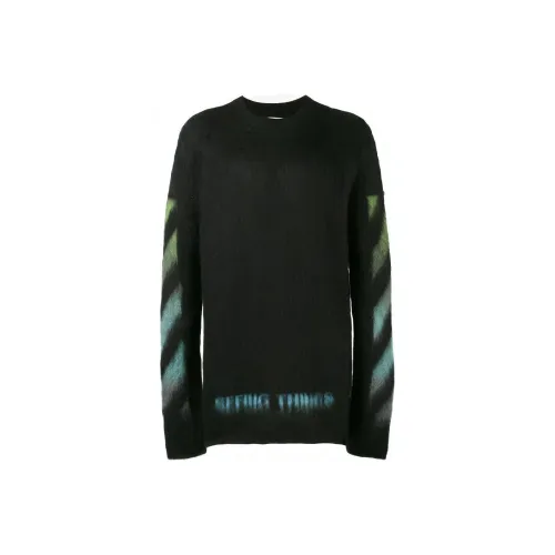 OFF WHITE Sweater Loose Fit Style Men's Turquoise