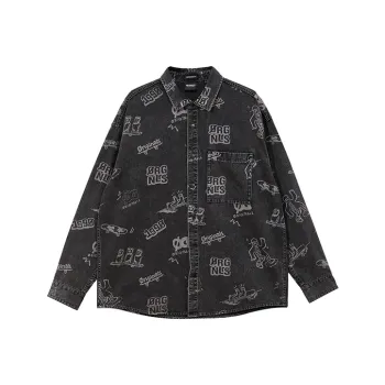 JACK&JONES Shirts Men Dark Gray Denim