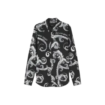 VERSACE JEANS COUTURE Chrome Couture Printed Poplin Shirt