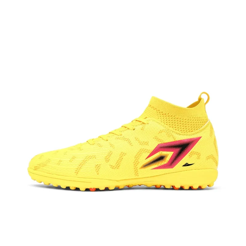 Kuding Soccer Shoes Unisex High Top Ice Blue Purple/Lemon/Cherry Blossom Pink-5