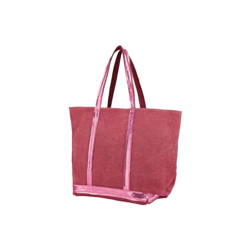 Vanessa Bruno Linen Tote Bag, Shopping Bag, Shoulder Bag, Handbag Large Size Women's Pink-1