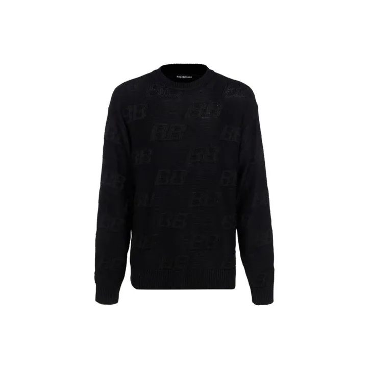 Balenciaga Bb Logo Jacquard Knitted Sweater-0