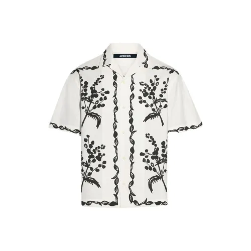 Jacquemus FW24 Curly Mimosa Bowling Shirt Print Mimosa Frise Black