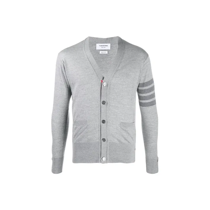 THOM BROWNE 4 Bar V neck Cardigan-0