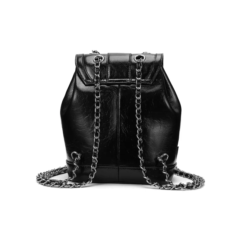 ROBERTA DI CAMERINO Synthetic Leather Backpack Women's Classic Black/Charming Silver-3