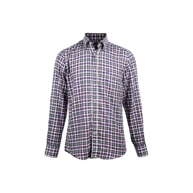 Paul & Shark Yachting Shirt Men's Purple Plaid-0