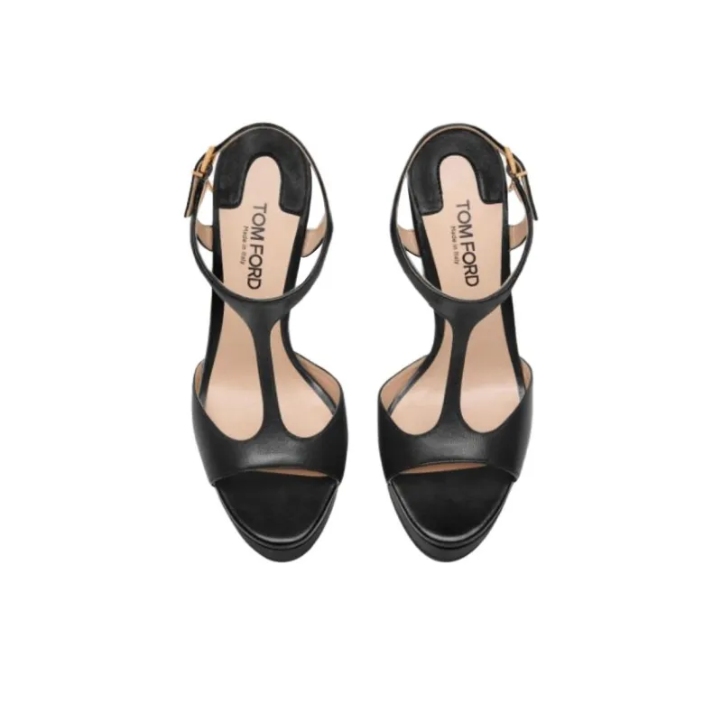 TF Angelina One Strap Sandals 13cm Women's Black-4