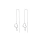 Heart Fringe Drop Earrings-Silver