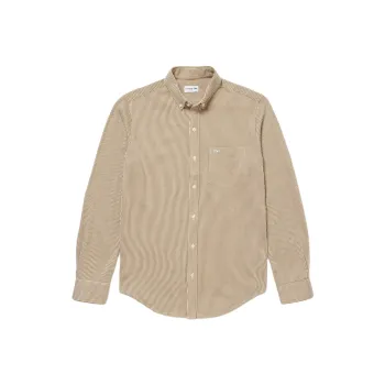 LACOSTE Striped Jersey Shirt Shirt Men's Beige