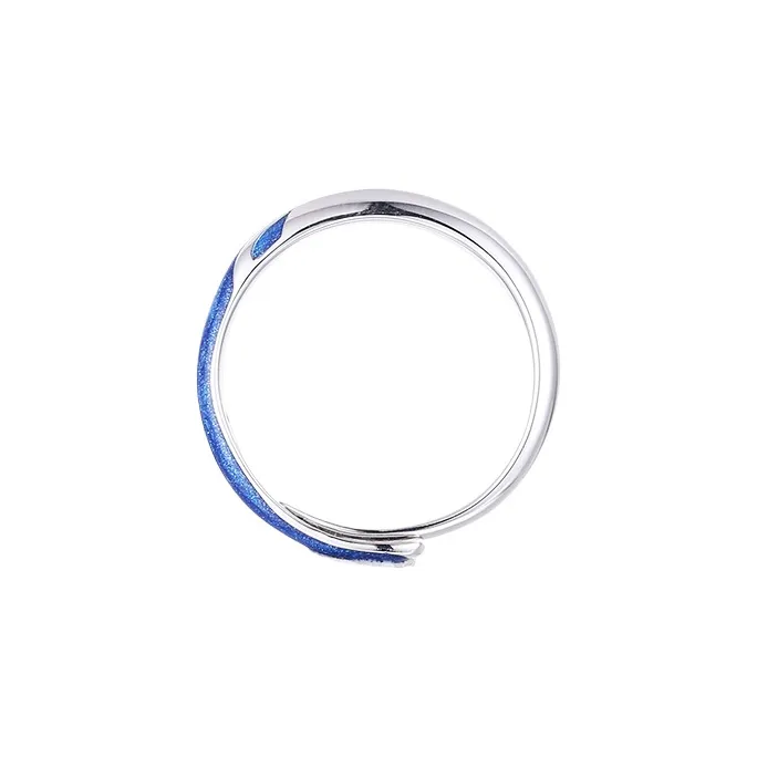 HUAYA S925 Silver Rings Women's Aqua Blue-2